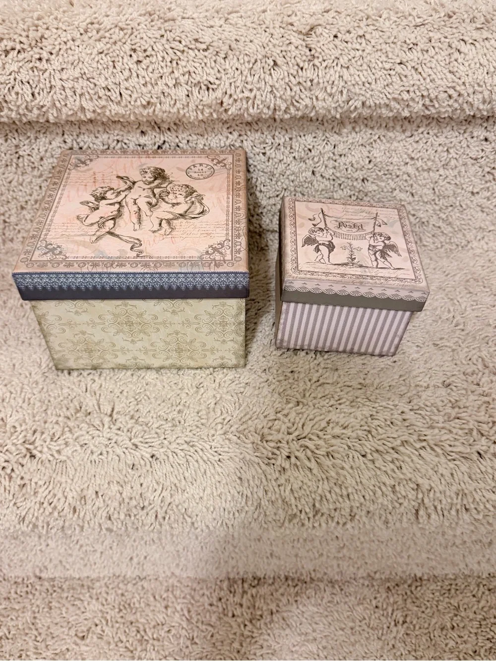 Set of 2 Ashland Signature Vintage-Style Decorative Keepsake Boxes